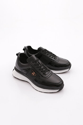 DGN Men's Sneaker Shoes Genuine Leather Black White 8322310106