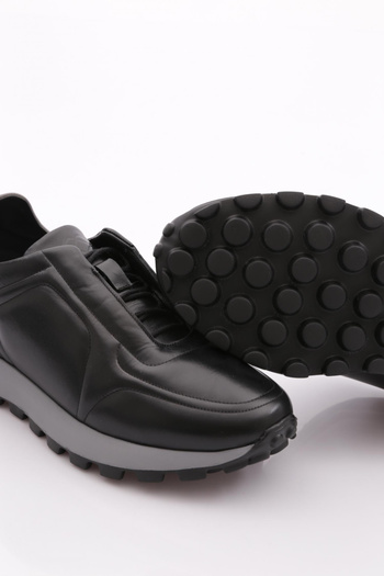 DGN Erkek Sneaker Ayakkabı Hakiki Deri Siyah 36813396