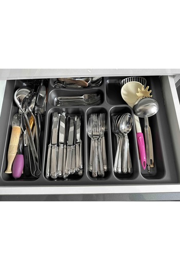 almital mobilya aksesuarları furniture accessories 55x49 Cm Antracit Antibacterian 7 Compartimente Sertar Suport pentru tacâmuri, Tăiere liberă în orice dimensiune