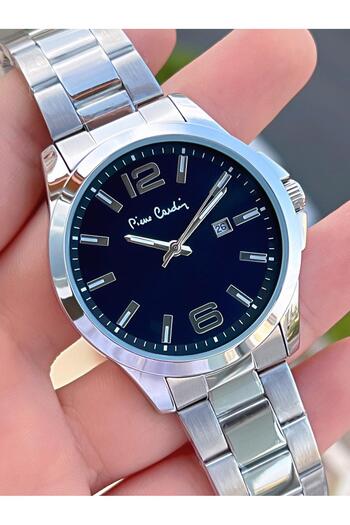 Pierre Cardin Navy Blue Katran Steel Cord Men's Wristwatch 30 Mt Waterproof