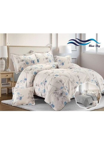smart home 100% Microfiber Geometric Design Single Bed Mattress Cover, Reversible, 4-Piece Set