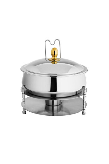 Maxima Maxima 8-liter Indian stainless steel and gold food warmer