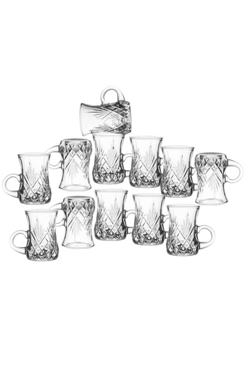 Dania 12-piece heat-resistant, clear glass tea cup set, 110ml