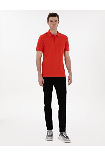 Pierre Cardin Basic No Curl Collar Slim Fit Men's T-Shirt