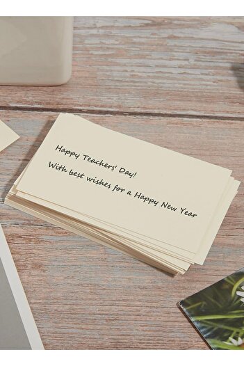 Happy Notes Boş Krem Renkli Kelime Kartları Etiket 5X8cm 100 Adet Köşeli Boş Kart Boş Kartvizit