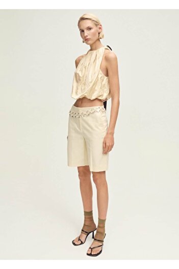 MANGO Woman Wrinkled Fabric Balloon Look Blouse