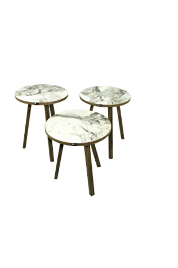 ROYAL ROSE طقم مكون من 3 طاولات قهوة مستديرة متعدد الألوان 51x38سم