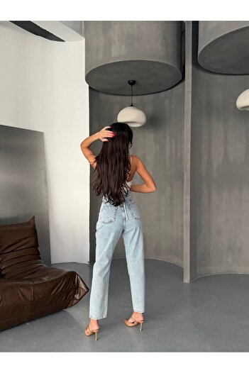 DENİKK Trend Special Design Straight Fit Zipper Detail Denim Jean Pants