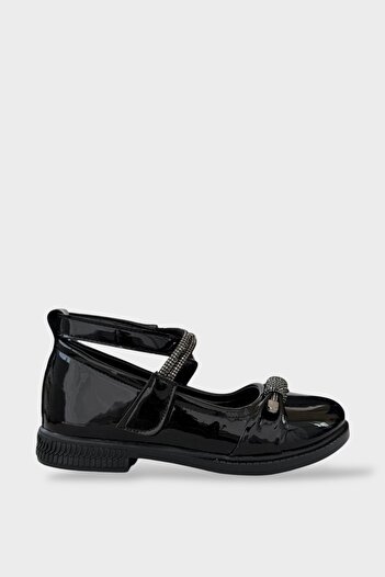 Liger Light Sole Velcro Stone Girls' Ballerina Shoes Black