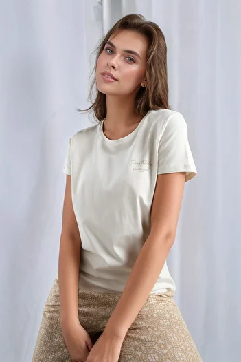 Pierre Cardin Set pijamale din viscoză cu model cu mâneci scurte pentru femei Q0P1K1C2K