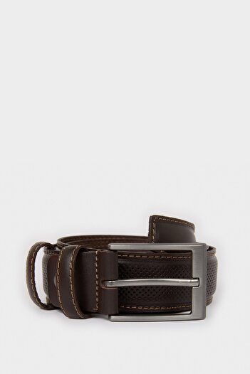 DeFacto Men's Christmas Themed Leather Jean Belt E1087Axns