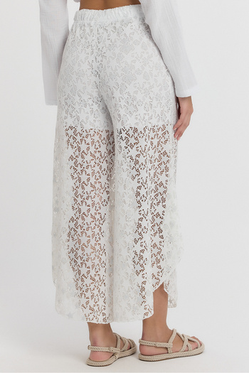 TCT TEKSTİL Women's Trousers - Lacy Star Pattern Shalwar Trousers - 2140