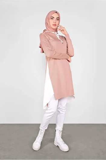 Alvina Hooded Shirt Piece Knitwear Tunic 41060