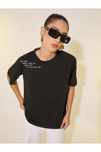 Take Two By Styli Embroidered Round Neck Short Sleeves T-Shirt