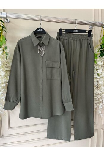 BisuModa Tesel Shirt and Trousers Double Set
