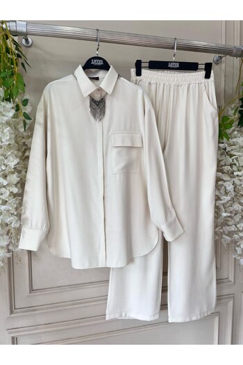 BisuModa Tesel Shirt and Trousers Double Set