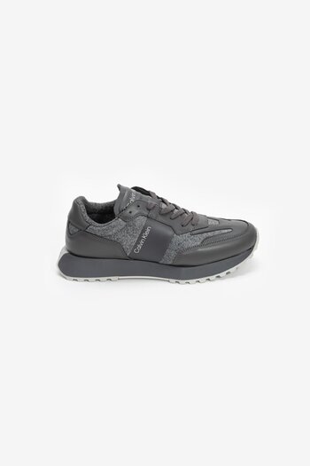 Calvin Klein Gri Erkek Deri - Kumaş Sneaker LOW TOP LACE UP WOOL