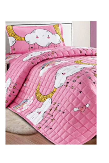 Moon 3-Piece Compressed Bed Quilt Set with Children's Drawings