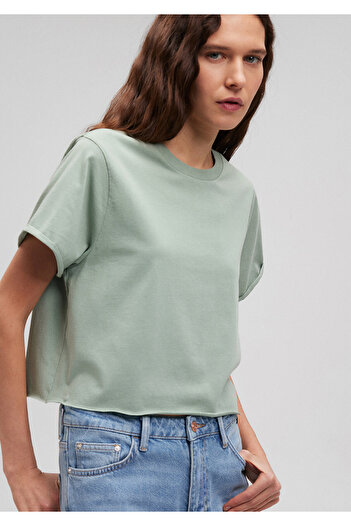 Mavi Green Crop T-Shirt - Short Cut168220-71477