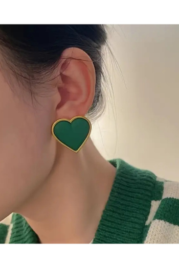 MEECY Green Emerald Color Encrusted Women's Earrings