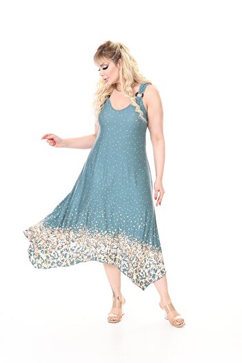 mezura tekstil Summer Strap Combed Cotton Asymmetrical Cut skirt Large Size Dress