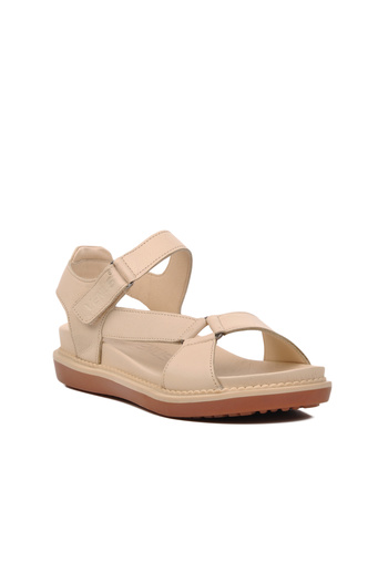 Venüs Beige Genuine Leather Women's Sandals 202064 Y Z