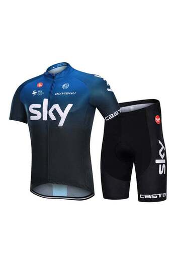 Generic Joychic Text Print Cycling Suit Set Blue