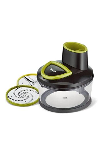 TEFAL Tefal K1390114 Mini Chopper, 1.2 L Bowl, 2 Stainless Steel Discs, Secure Lock (Black/Green)