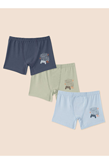 natuline Boy's Organic Cotton Lycra Boxer 3-Pack Game over 3508-3