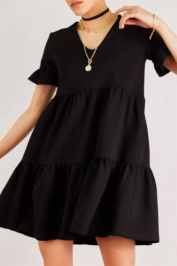 AQE FASHION Women's Ruffled Sleeve and Skirt Dress