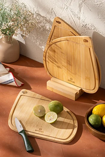 Emsan Bamboo Threeline 3-Piece Cutting Board