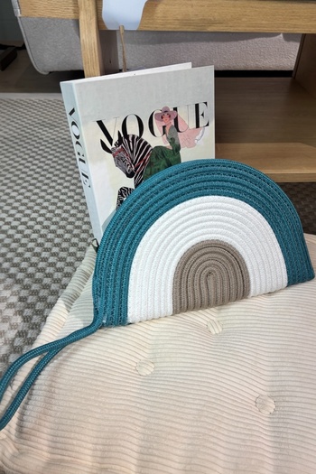 MaVaux Moss Zippered Straw Jute Vegan Clutch Bag