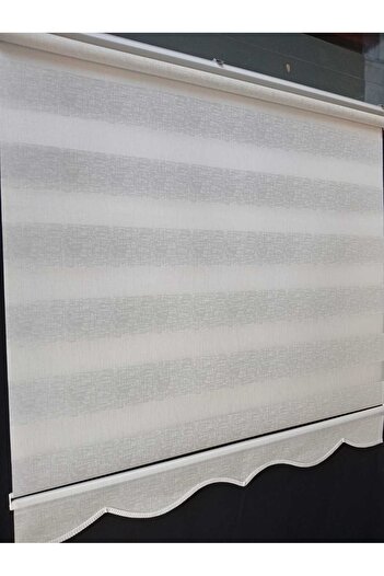 yağmur zebra KETEN BEYAZ ZEBRA STOR PERDE, OFİS PERDESİ EV PERDESİ