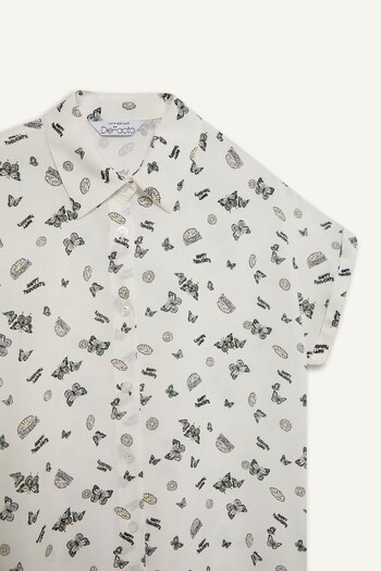DeFacto Cool Patterned Viscose Short Sleeve Shirt Z1661Az25Sp