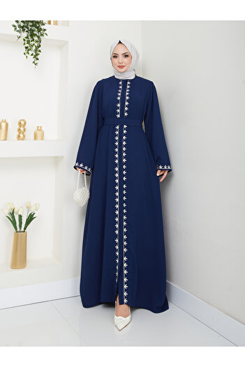 VOLT CLOTHİNG Γυναικείο Κεντημένο Φόρεμα Abaya Ferace