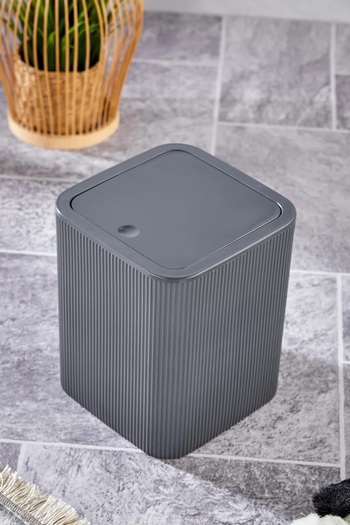 Kitchen Line Square Trash Can, Dark Gray, 5 Liter, Stylish and Functional Design