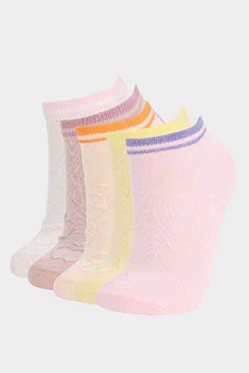 DeFacto Girl's 5-Piece Cotton Booties Socks E6056A8Ns