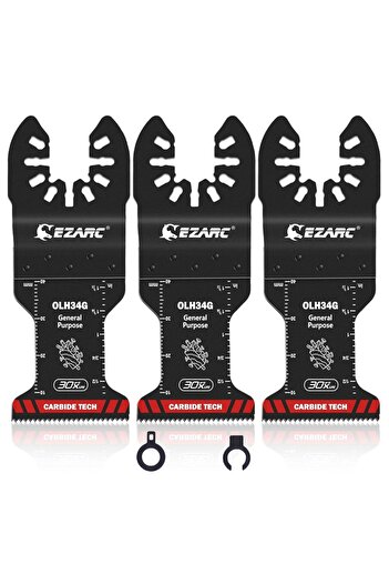 Choice Metal Cutting Carbide Saw Blades 3PCS Carbide Oscillating Saw Blades General Purpose Multitool Blade