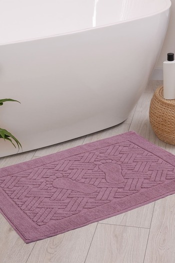 Homedius Bathroom Zigzag Patterned Ultra Thick Cotton Foot Towel 50X70 cm