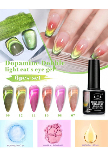 X SPRING Nail Polish 6 Piece , High Gloss Shiny Long Lasting Top Gel , for Home DIY and Nail Salon.