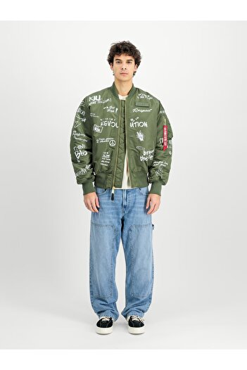 Alpha Industries Ανδρικό πράσινο bomber jacket Alpha Industries MA-1 Peace