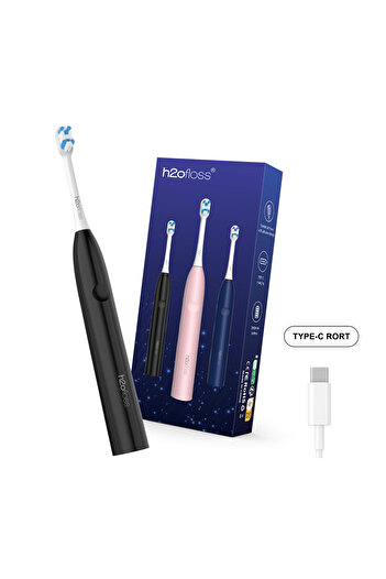 h2ofloss 2025 New Electric Toothbrush Ultrasonic Oral Cleaning Long-lasting Intelligence-black