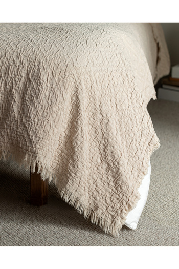 Madame Coco Vue Tagesdecke, Kingsize, 100 % Baumwolle, Luxus-Kollektion, Beige