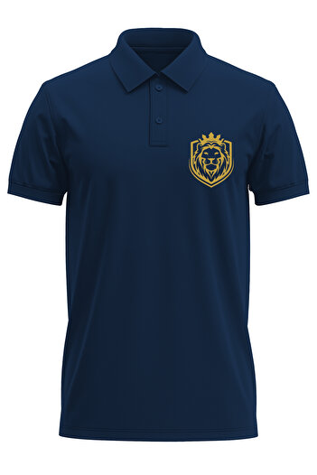 remonz Чоловічий Slim Fit вузький крій бавовняна м'яка тканина дихаюча тканина лев друк поло комір футболка