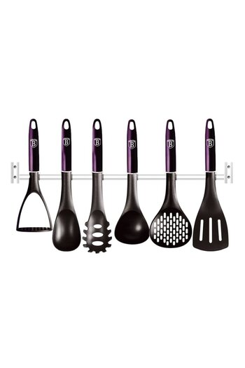 Berlinger Haus Kitchen utensils with wall mount 7 pcs Purple Eclipse Collection