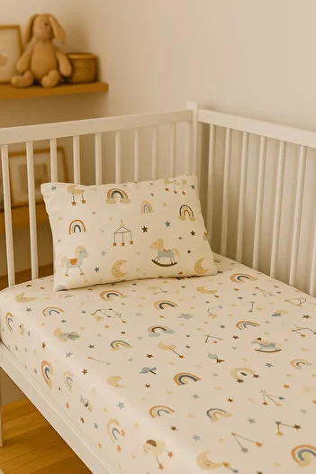 minial Mother so Bed Elastic Cotton Sheet Set (50X90) Pillow Case (35X45)