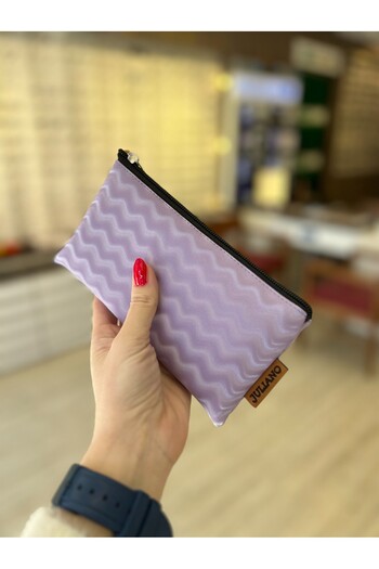 JULIANO Lilac Hologram Special Design Zippered Glasses Case - Bag