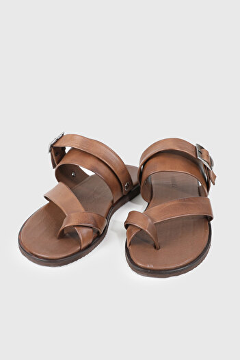 GIESTO Leather Sandals with Buckle Strap