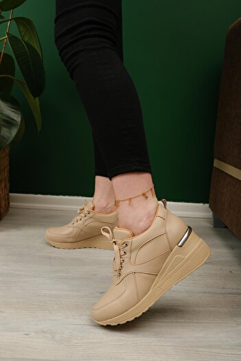 Oksit Darcia Metal Detailed Thick Platform Heeled Women's Sneaker