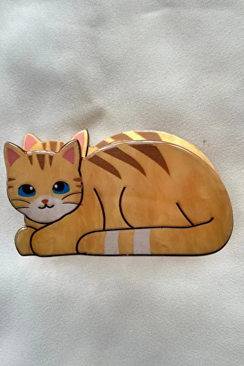 TAKIŞTIR Orange Color Cat Figured Bone Latch Buckle